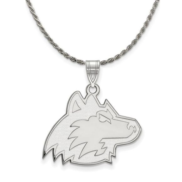 Sterling Silver Northern Illinois U. Large Pendant Necklace...